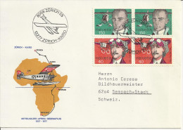 50 Anniversario Volo Zurigo-Il Cairo, Kairo, Le Caire, Zuerich 13.2.77 Su Coppia 40c E 150c Aviatori 1977, Arrivo Cairo - First Flight Covers