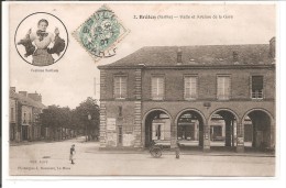 72 - BRULON - Halle Et Avenue De La Gare - Brulon