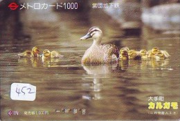 Télécarte Japon * OISEAU * CANARD * (452) MANDARIN * DUCK BIRD PHONECARD JAPAN * ENTE VOGEL * TELEFONKARTE * EEND - Gallinacés & Faisans