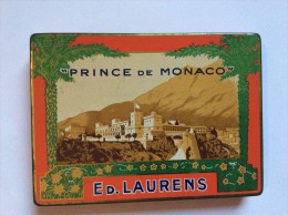 Empty Metal  Cigarette  Box  " PRINCE DE MONACO "  -   ED. LAURENS - Etuis à Cigarettes Vides