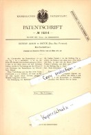 Original Patent - Gustav Adami In Brück B. Potsdam , 1881 , Bartschützer , Bart !!! - Brück