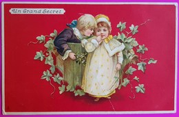 Cpa Un Grand Secret Raphael Tuck Serie 414 Carte Postale Vierge 1906 Enfants Children Kinder Un Mot à La Poste - Tuck, Raphael