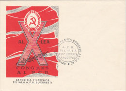 ROMANIAN COMMUNIST PARTY CONGRESS, PHILATELIC EXHIBITION, SPECIAL COVER, 1969, ROMANIA - Briefe U. Dokumente