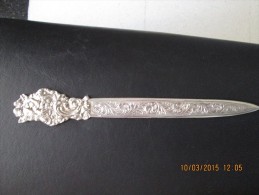 LETTER OPENER - STYLED WITH 2 ANGELS - SILVER MARKED 900 - 8 INCHES LONG - 20 Cm. - C/1900´s - Sonstige & Ohne Zuordnung