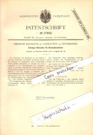 Original Patent -  H. Baumotte In Voßnacken B. Velbert , 1881 , Schienenverbindung Für Eisenbahn , Kupferdreh !!! - Velbert