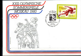 URSS    FDC    Jo 1980   Football   Saut En Hauteur - Lettres & Documents