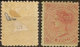 NZ 1882 1/- P12x11.5 Horz Mesh SSF SG 193 HM #LD14 - Ongebruikt