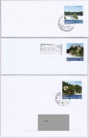 Switzerland 2015 (B2) Rhine Falls Waterfall 3 Covers Sent At First Day From Neuhausen At Rheinfall - Lettres & Documents