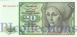 GERMANY FEDERAL REPUBLIC 20 DEUTSCHEMARK 1980 PICK 32d UNC - 20 Deutsche Mark