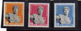 SWITZERLAND - SUISSE - SCHWEIZ SVIZZERA 1944 OLYMPIC JUBILEE APOLLO STATUE STATUA COMITATO OLIMPICO FULL SET SERIE MNH - Nuovi