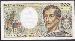 FRANCE  FAY.70.2  200  FRANCS   MONTESQUIEU    1989   F-VF - 200 F 1981-1994 ''Montesquieu''