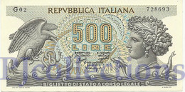 ITALY 500 LIRE 1966 PICK 93a VF+ - 500 Lire