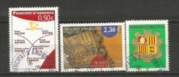 ANDORRE. Armoirie De L'Andorre Et Nouvelle Constitution.  3 T-p Oblitérés, Bonne Qualité. Haute Faciale. - Used Stamps