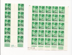 Timbres CFA Réunion En Feuilles : 39 Timbres Du N°345 + 31 Timbres Du N°346 - Unused Stamps