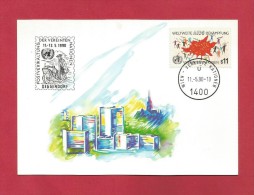 Vereinigte Nationen 1990 , Postverwaltung Der V N - Deggendorf - Postkarte  - 11.-5.90 - Briefe U. Dokumente