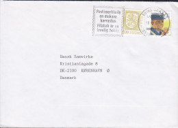 Finland Slogan 'Filateli Philately' VAASA Vasa 1990 Cover Brief To Denmark 3-Sided Postman Postbote Stamp - Covers & Documents