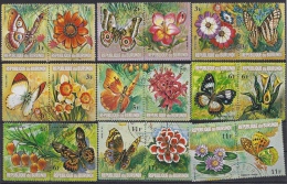 Burundi - 1973. Butterflies And Flowers In Pairs  USED!!!! - Gebruikt