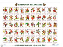 Feuille De Vignettes De Noël Du Danemark 2010 Adhésive Non Dentelée Neuve - Errors, Freaks & Oddities (EFO)