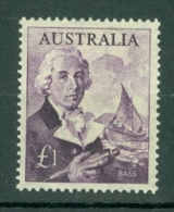 Australia: 1963/65   Bass And Tom Thumb (whaleboat)    SG259a     £1  Deep Bluish Violet  [white Paper]   MH - Nuovi