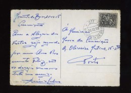 - PORTUGAL 1950/59 . AFFRANCHISSEMENT SIMPLE DE 1958 SUR CP POUR LA FRANCE . - Lettres & Documents