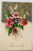 Cpa LOT 3X Litho Art Nouveau Illustrateur KLEIN IMPORT A.R. THEME Bouquet ANEMONE Anemones VOIR DETAILS - Colecciones Y Lotes