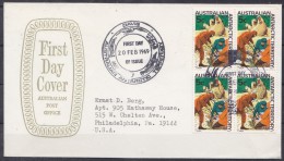AAT 1969 Davis Elephant Seal 1v In  Bl Of 4 FDC (to Philadeplhia) (20125) - FDC