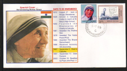 India  2006   Mother Teresa  Label On Indian Flag  Cover   # 83574  Inde  Ind - Mutter Teresa