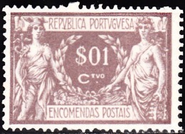 PORTUGAL - (ENCOMENDAS POSTAIS) - 1920-1922,   Comércio E Indústria.   $01  Papel Liso   (*) MNG   MUNDIFIL   Nº 1 - Unused Stamps