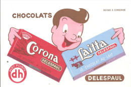 Buvard Chocolats Corona Laitta Le Chocolat DELESPAUL - Kakao & Schokolade