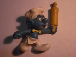 1 FIGURINE FIGURE DOLL PUPPET DUMMY TOY IMAGE POUPÉE - SMURF COOK PASTA ROLLER WALLACE W BERRIE PEYO SCHLEICH BULLY - Smurfs