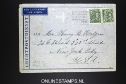 Netherlands: Airmail Cover Naarden Via Lisboa  To USA  NVPH 363 Strip X 2 Censored - Lettres & Documents