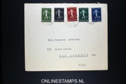 Netherlands: Airmail Cover Rotterdam - San Antonio USA To SS Blommersdyk 1939 NVPH 327-331 - Lettres & Documents