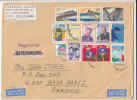 1288FM- FLOWERS, LANDSCAPES, HONEY BEE, PERSONALITIES, STAMPS ON REGISTERED COVER, 2000, JAPAN - Cartas & Documentos