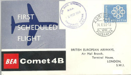 Luftpost  "First Scheduled Flight BEA Comet 4B Zürich - London"              1960 - First Flight Covers