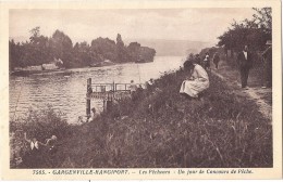 Cpa - Gargenville Rangiport - Les Pêcheurs - Un Jour De Concours De Pêche ( En L'état ) - Gargenville
