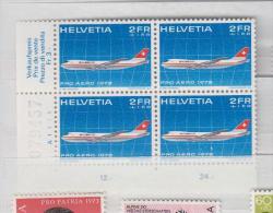 Suisse YV PA 47 N 1972 Avion Bloc De 4 - Unused Stamps