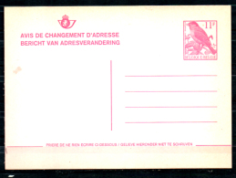 Avis De Changement D’adresse, Oiseaux Tête No - Adreswijziging