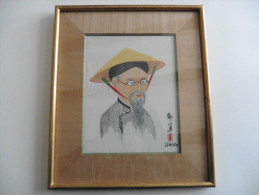 Asie :Tableau Asiatique   Portrait Homme  Sur Toile - Arte Asiatica