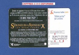 10 / 02 SEIGNEUR DES ANNEAUX 3 LES DEUX TOURS F1254a GEM2  DN - 9 CARAC. 50 UNITE UTILISÉE - Variétés