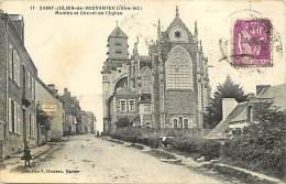 Loire Atlantique -ref B353- Saint Julien De Vouvantes -st Julien De Vouvantes - Montee Et Chevet De L Eglise  - - Saint Julien De Vouvantes