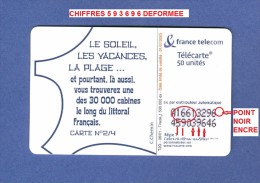 VARIÉTÉS LES VACANCES 2 RETIRAGE  F1165A  970 SO6  DN -A COLLE A 8 CARAC. LASERS -9 CHIFFRES JG ET D ? SUR LIGN UTILISÉE - Variétés