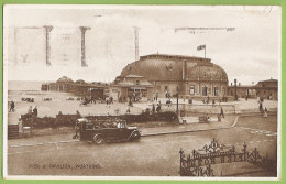 Worthing - Pier & Pavilion. England. Old Cars. Vintage Car. Voiture. Automobile. Bus - Worthing