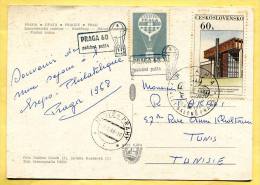 CZECHOSLOVAKIA 1968 - FDC Balloon Post Praga’68.Stamps. Cachets Ballon Monté Pour Tunisie - Briefe U. Dokumente