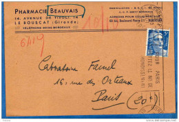 Marianne De Gandon- Sur Carte Commerciale- -5 Frs °719B Oct 1947-variété Hachuré Du Cou à Postes - Briefe U. Dokumente