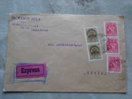 Hungary - Express - Medgyesegyháza  To Gyula  1941  Dr. Gábor Béla ügyvéd -   Békés Vármegye D128795 - Covers & Documents