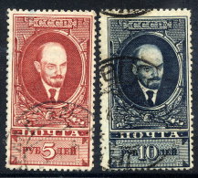 SOVIET UNION 1925 Lenin 5 R. And 10 R. Definitive Perforated 12½, Used. Michel 296-97 A X - Used Stamps