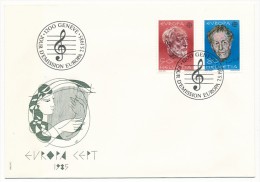 SUISSE - 2 Cartes Maximum + 1 Enveloppe FDC - Europa 1985 - MUSICIENS Ernest Ansermet / Frank Martin - 1985