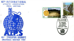 Greece- Greek Commemorative Cover W/ "46th International Athletic Association Press Meeting AIPS" [Athens 8.6.1982] Pmrk - Flammes & Oblitérations