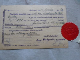 Hungary- Magyar Mezög. Szöv. Budapest To  Gyula - Vármegyeház - 1916 -Békés Vármegye Föispánja  Levélzáró  D128911 - Lettres & Documents