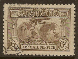 AUSTRALIA 1931 6d Sepia AIR SG 139 U #LZ13 - Usados